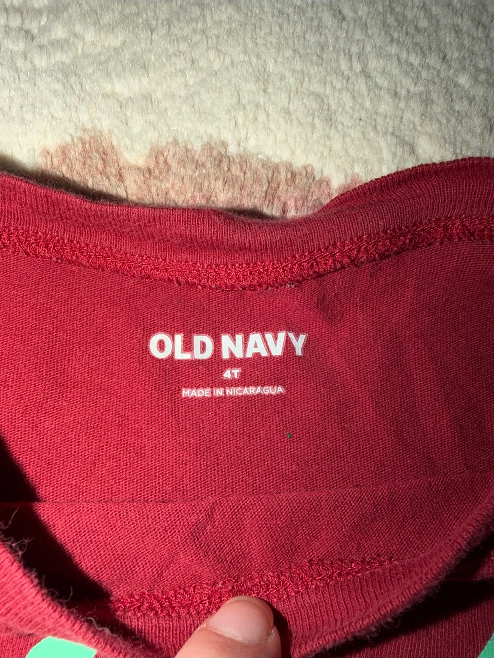 Old Navy Burgundy Long Sleeve Tee with Colorful Floral 'Hugs & Kisses' Graphic - Picture 3 of 5